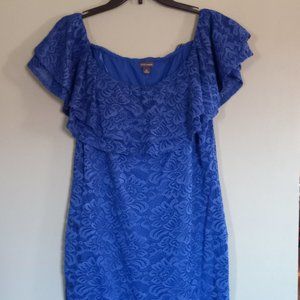 Bold elements royal blue lace wiggle dress